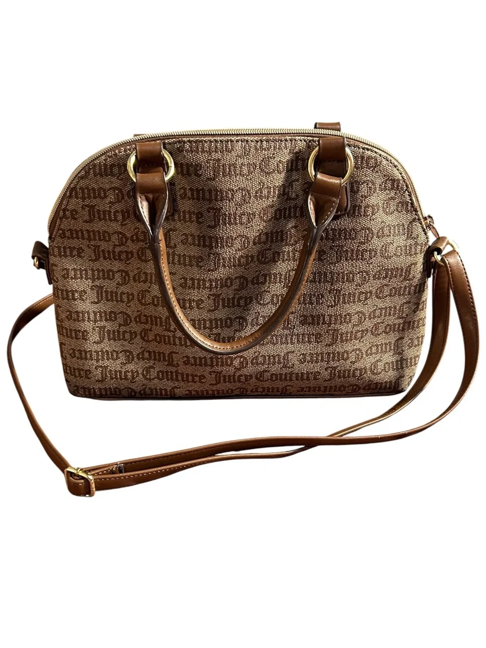 Juicy Couture Glam Dome Satchel Bag Brown/Tan